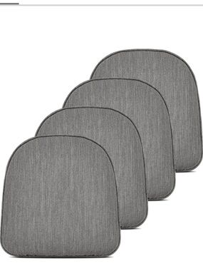 Memory Foam Dual-Layer D-Shaped Chair Cushions (4-Pack) - GRAY